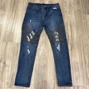 Waimea Men's Skinny Fit Medium Wash Blue Jeans Size W36 L30